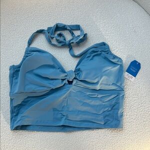 Lands' End Blue Bikini Top